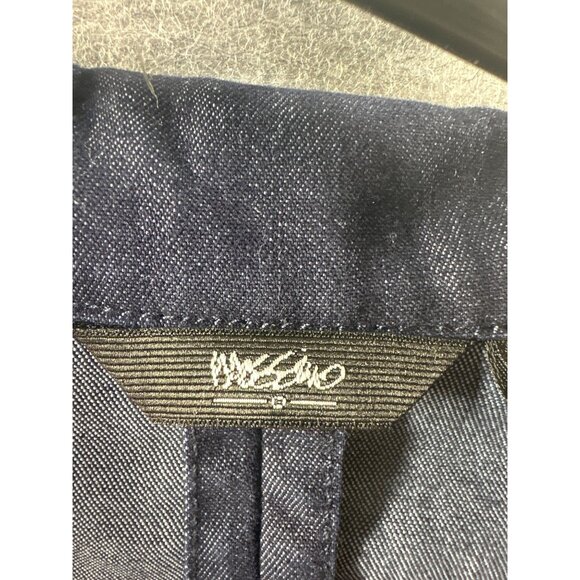 Massimo Womens Blazer Large Navy Denim Casual Work jacket Washable Workwear - Picture 2 of 8